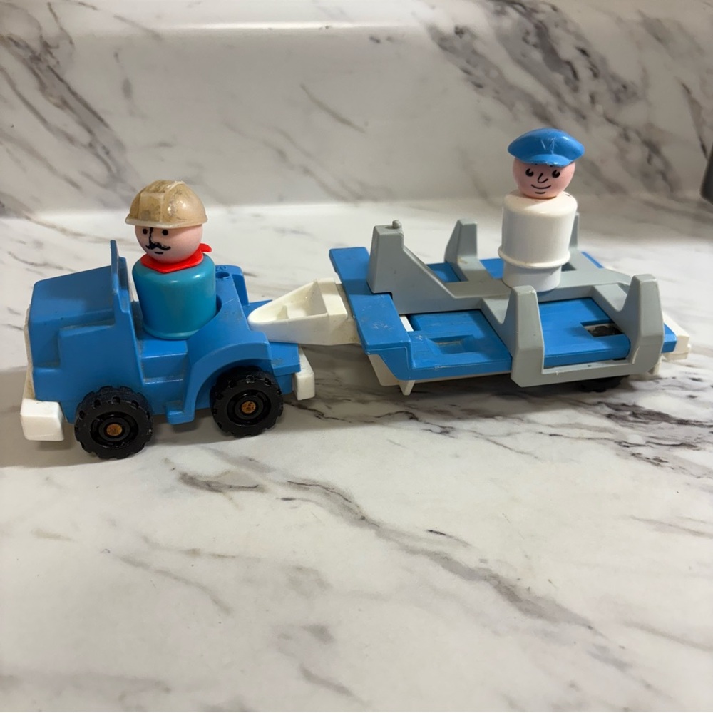 Vintage fisher price little people truck and trailer